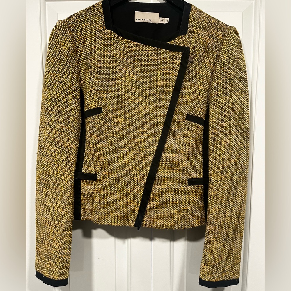 Karen Millen Yellow Tweed Jacket